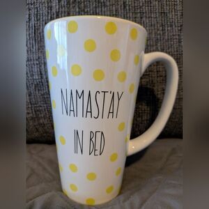 New White Coffee/ Tea Cup with Yellow Polka Dots Tenth Floor Decor